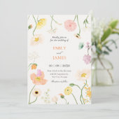 Invitation Mariage de jardin fleuri doux (Debout devant)