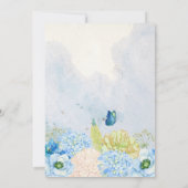 Invitation Mariage de jardin floral bleu (Dos)