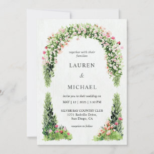 Invitation Mariage de jardin Floral Monet blanc personnalisé