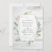 Invitation Mariage de jardin géométrique eucalyptus QR Code r (Devant)