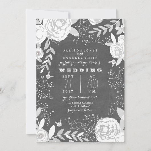 Invitation Mariage de jardin inspiré par le tableau de bord v (Devant)