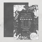 Invitation Mariage de jardin inspiré par le tableau de bord v (Devant / Derrière)