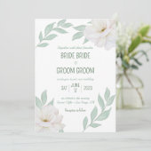 Invitation Mariage de Jardin Invitation, Gardenias & verdure (Debout devant)