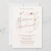 Invitation Mariage de jardin minimaliste Bohème Chic à fleurs (Devant)