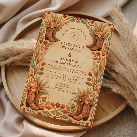 Invitation Mariage de jardin occidental bohème