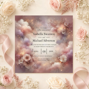 Invitation Mariage de Jardin Poussière d'Étoiles Rose Champag