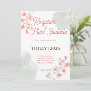 Invitation Mariage de jardin romantique à la floraison printa