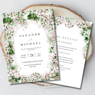 Invitation Mariage de jardin romantique avec arche florale ro