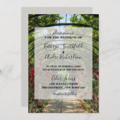 Invitation Mariage de jardin Rose (Devant / Derrière)