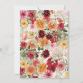 Invitation Mariage de jardin rustique aquarelle aux fleurs ve (Dos)