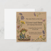 Invitation Mariage de jardin rustique avec grenouille (Devant / Derrière)