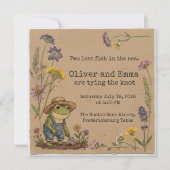 Invitation Mariage de jardin rustique avec grenouille (Devant)