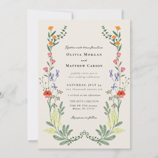 Invitation Mariage de jardin secret (Devant)