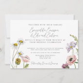Invitation Mariage de jardin simple rose vif (Devant)