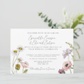 Invitation Mariage de jardin simple rose vif (Debout devant)