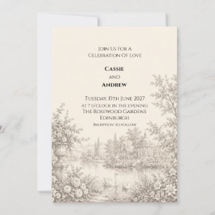 Invitation Mariage de jardin Toile Vintage