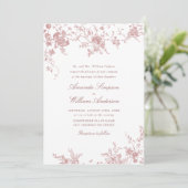 Invitation Mariage de jardin victorien Dusty Blush Rose (Debout devant)
