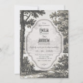 Invitation Mariage de jardin vintage (Devant)