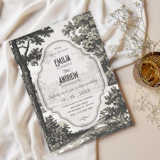 Invitation Mariage de jardin vintage