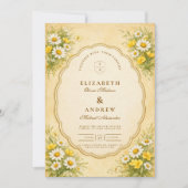 Invitation Mariage de jardin vintage Daisy (Devant)