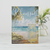 Invitation Mariage de Jarres de Maçon de Palmier de Plage Rép (Debout devant)