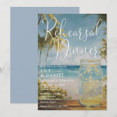 Invitation Mariage de Jarres de Maçon de Palmier de Plage Rép (Devant / Derrière)
