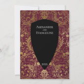 Invitation Mariage de jeu de table élégant de l'épée médiéval (Dos)