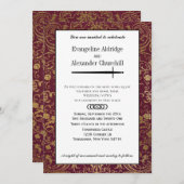 Invitation Mariage de jeu de table élégant de l'épée médiéval (Devant / Derrière)