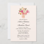 Invitation Mariage de joie rose florale (Devant)
