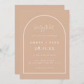 Invitation Mariage de jonction d'arche moderne en rose pâle (Devant / Derrière)