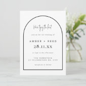 Invitation Mariage de jonction d'arche moderne noir et blanc (Debout devant)
