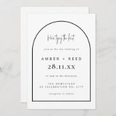 Invitation Mariage de jonction d'arche moderne noir et blanc (Devant / Derrière)