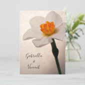 Invitation Mariage de jonquille à ressort blanc (Debout devant)