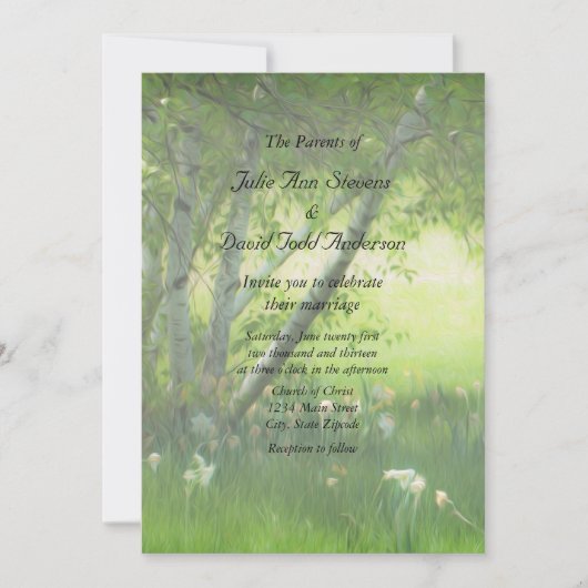 Invitation Mariage de jonquilles de printemps (Devant)