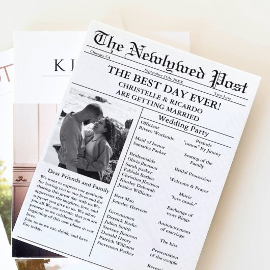 Invitation Mariage de journal de script minimal enregistrer l