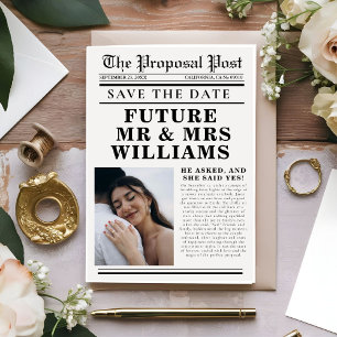 Invitation Mariage de journal minimaliste moderne enregistrer