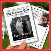 Invitation Mariage de journal Moderne Élégant Enregistrer La 