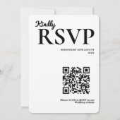 Invitation Mariage de journal moderne élégant QR Code (Dos)