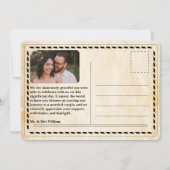 Invitation Mariage de journal unique rustique élégant Merci (Dos)