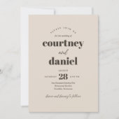 Invitation Mariage de jumelage moderne ivoire Neutral tendanc (Devant)