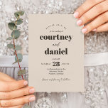 Invitation Mariage de jumelage moderne ivoire Neutral tendanc<br><div class="desc">Le Faire-part de mariage moderne ivoire Neutral tendance Mix Match dispose d'appareillages de type moderne aux couleurs audacieuses et modernes.</div>