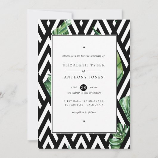 Invitation Mariage de jungle géométrique (Devant)