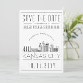 Invitation Mariage de Kansas City stylisé Enregistrer la date (Debout devant)