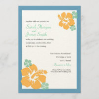 Mariage de ketmie, fleurs hawaïennes, orange bleue
