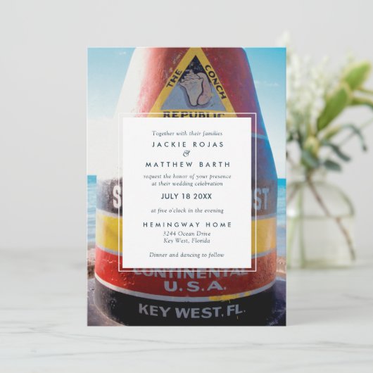 Invitation Mariage de Key West Florida Beach (Debout devant)