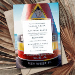 Invitation Mariage de Key West Florida Beach<br><div class="desc">Cette simple invitation de mariage sur la plage est parfaite pour le couple se marie à Key West,  en Floride. Le côté avant de l'invitation présente la célèbre pointe sud comme l'arrière - plan de ces invitations uniques de mariage. Customisez avec vos coordonnées de mariage.</div>