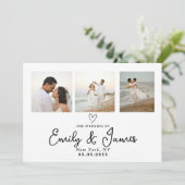 Invitation Mariage de la bande de photos en noir classique (Debout devant)