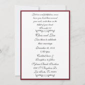 Invitation Mariage de la Bible Rouge profonde en dentelle emb (Dos)