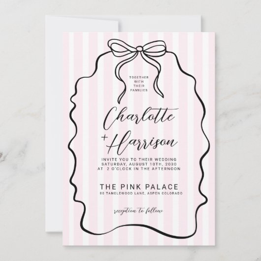 Invitation Mariage de la boîte à rayures (Devant)