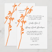 Invitation Mariage de la branche de fleurs sauvages d'orange (Devant / Derrière)